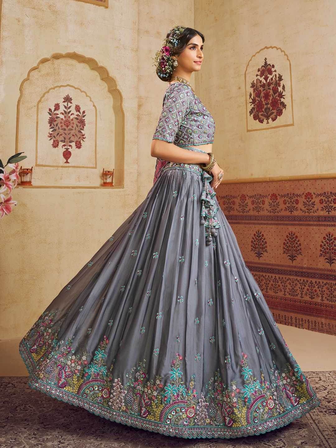 Silk Embroidered Lehenga Choli - MYLUXURY LANE ENTERPRISE